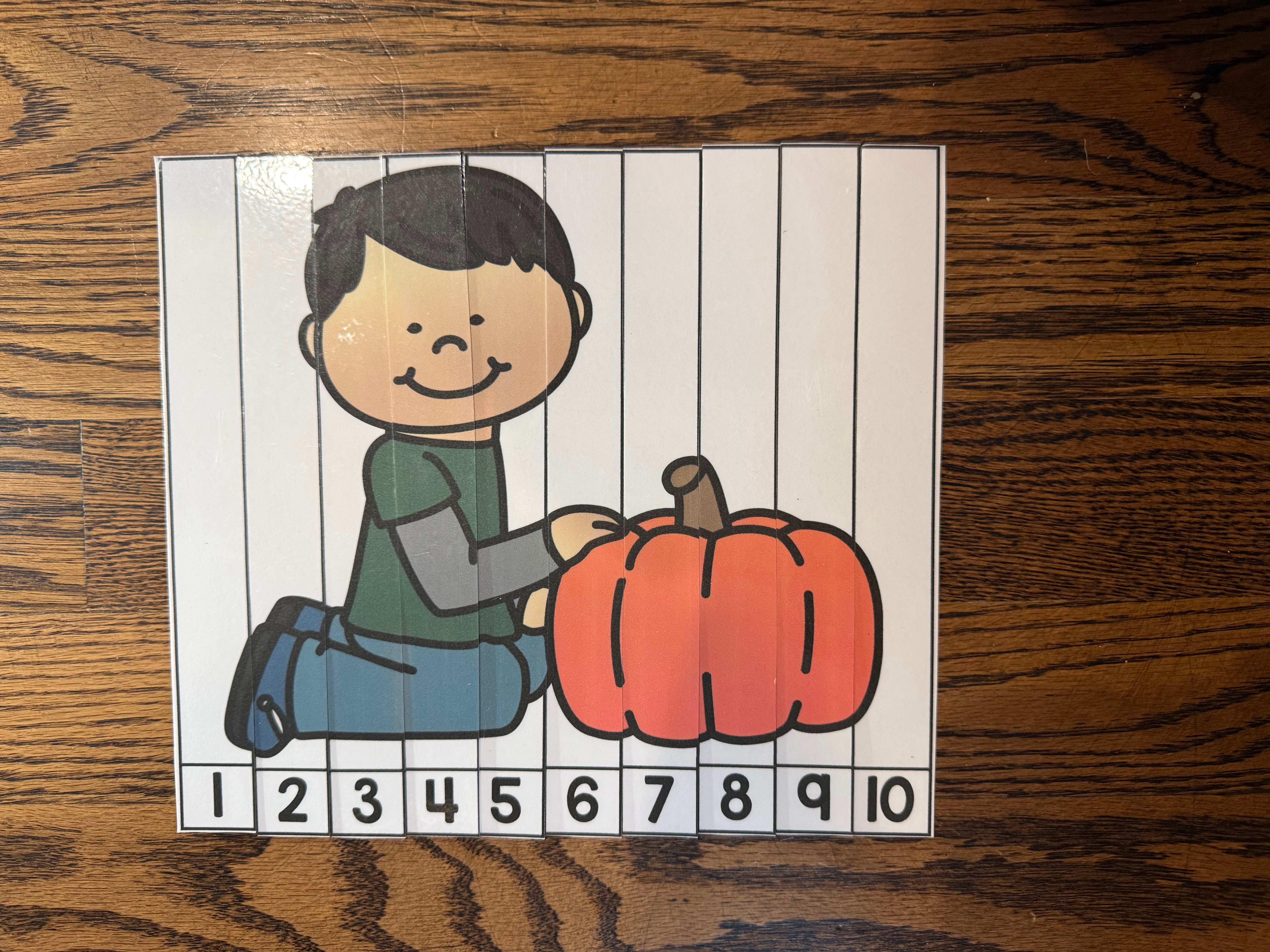 Fall Number Sequencing Puzzle