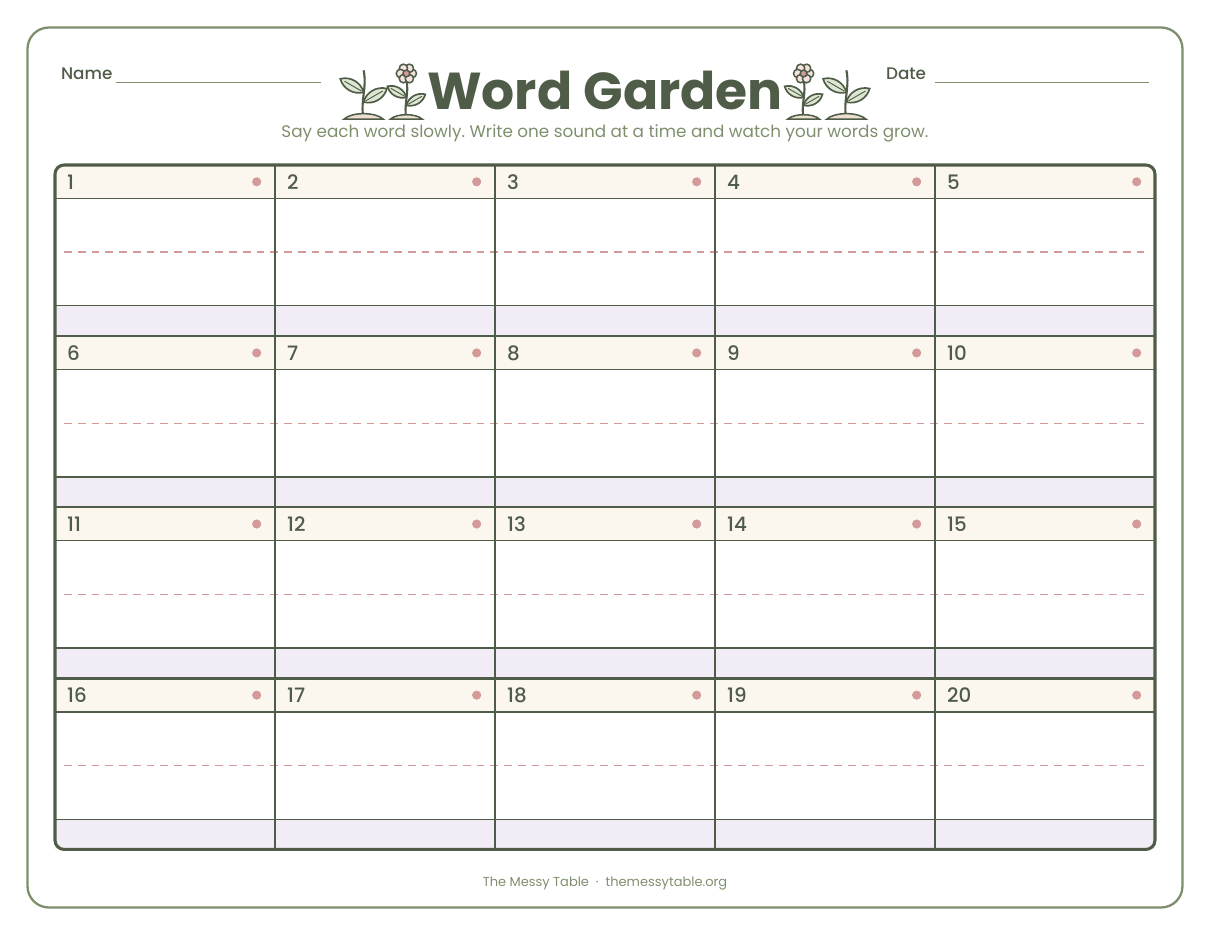 Word Garden — Montessori language work